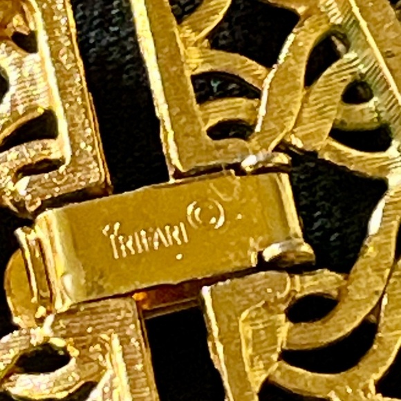 Trifari Gold Five Multi-Layer Necklace Signed 1950’s 1960’s Chain Retro VTG Gift - Picture 8 of 11